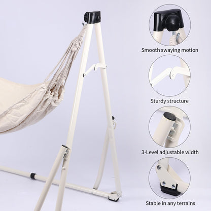 2 in 1 Hammock with Stand - Portable Hammock & Swing Chair, No Tools Assembly, with Carry Bag, Indoor Outdoor for Patio, Garden, Camping, Apartment (White)
