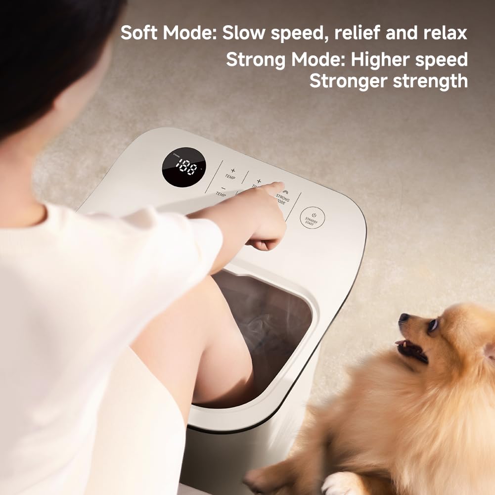 beici 13-inch Foot Spa with Fully Automatic Electric Massage Dual-Action System, Integrating Electric Massage Rollers and Shiatsu Functionality, Featuring a Timer and Water Temperature Control