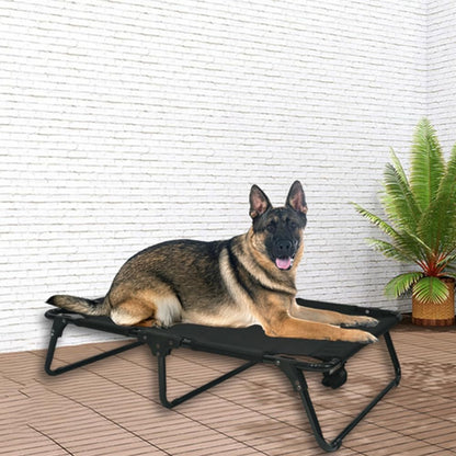 M JJYPET Elevated Cooling Dog Cot Pet Bed with Breathable Mesh Folding No Assembly Indoor/Outdoor Pet Hammock Bed Raised Dog Cots Beds Multiple Sizes for Small Meduim Large Dogs