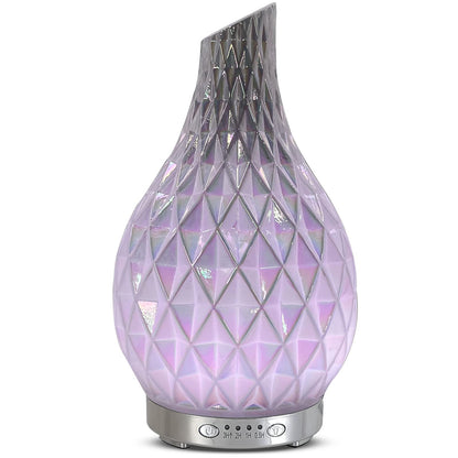 MAXWINER Essential Oil Diffusers Ultrasonic 3D Glass Aromatherapy Diffuser, Auto Shut-Off, Timer Setting, 7 Colors LED Lights Changing for Home, Office, Spa 120ml