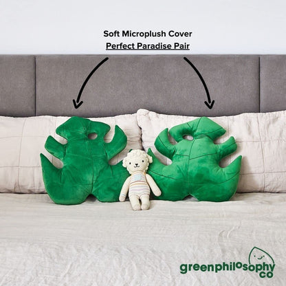 Green Philosophy Co. Monstera Leaf Pillow - Mossy Earth - Large Soft Plant-Shaped Plush Cushion for Couch, Bed, or Reading Nook - Cute & Unique Nature-Inspired Decor Super Soft & Cuddly Throw Pillow