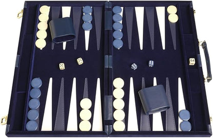 15-inch Deluxe Backgammon Set - Blue