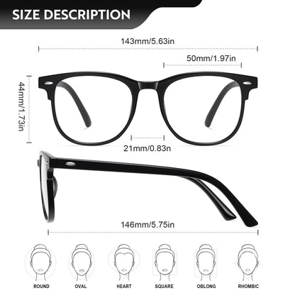 Okany 3 Pack Blue Light Blocking Glasses for Women Men, Round Computer Glasses Anti Eye Strain/UV/Glare Gaming Glasses