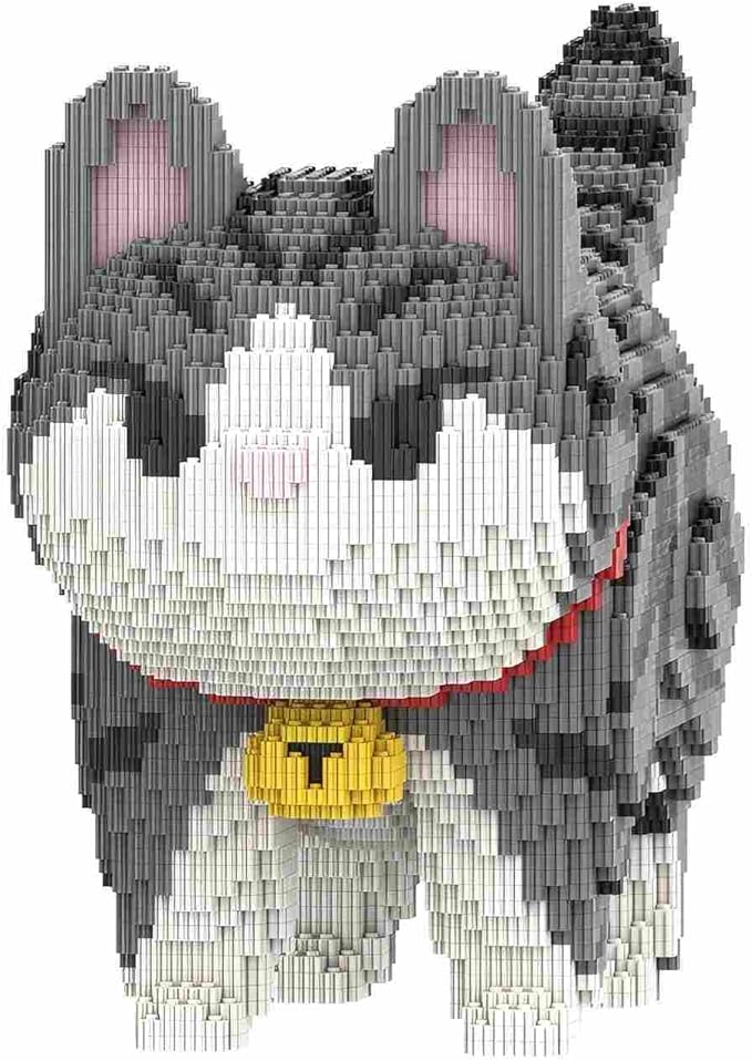 Gray Cat Micro Mini Building Block Sets for Adults No Compatible with Lego 6470PCS Pet Building Toys for Home &amp Office Decor MOC 3D Creative Model Gifts for Christmas