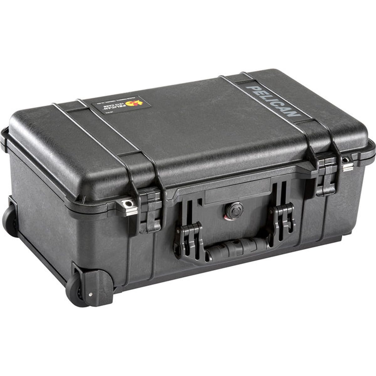 Pelican 1510SC Watertight Wheeled Carry On Hard Studio Case with Padded Yellow Foam Dividers, Black