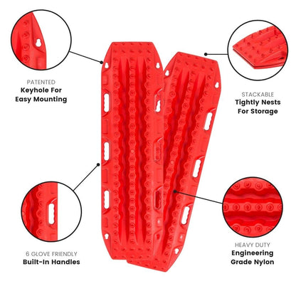 MAXTRAX | MKII FJ Red Vehicle Recovery Board | for 4WD, UV-Stabilized Flexible Nylon Material (MTX02FJR)