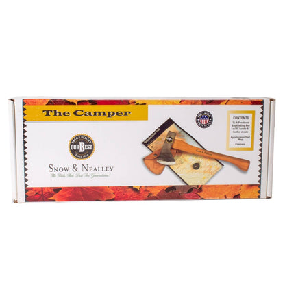 Snow & Nealley Boxed Set, Camper Axe Gift Set, Portable Penobscot Bay Kindling Axe, Belt Sheath, Compass, and Trail Map