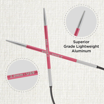 KnitPro Zing Fixed Circular Needles 9" (22.5cm) | US Size 0 (2mm)