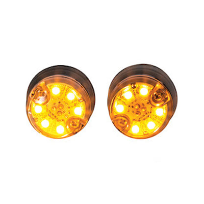 Buyers Products 8891326 Push-On LED Hideaway Strobe Light Kit, 6 High-Intensity LEDs, Amber Warning Light, 19 Flash Patterns, Sync Up to 8 Heads, Headlight & Taillight Install, Work & Utility Trucks