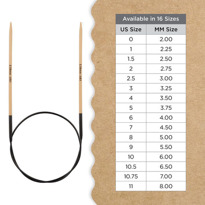 Knitter’s Pride Bamboo Luxe Fixed Circular Needles 16"" (40cm) – US Size 1 (2.25mm)