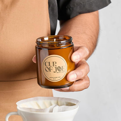 Becky Home 9 oz Coffee Scented Candle, Fresh Espresso Candle, Macchiato Coffee Candles, Large Jar Candles for Women, Gift for Men and Women, Amber Glass