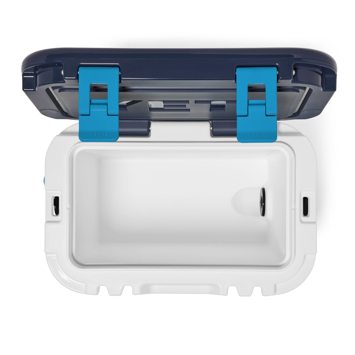 YETI Roadie 15 Hard Cooler with DoubleDuty Shoulder Strap, White/Blue