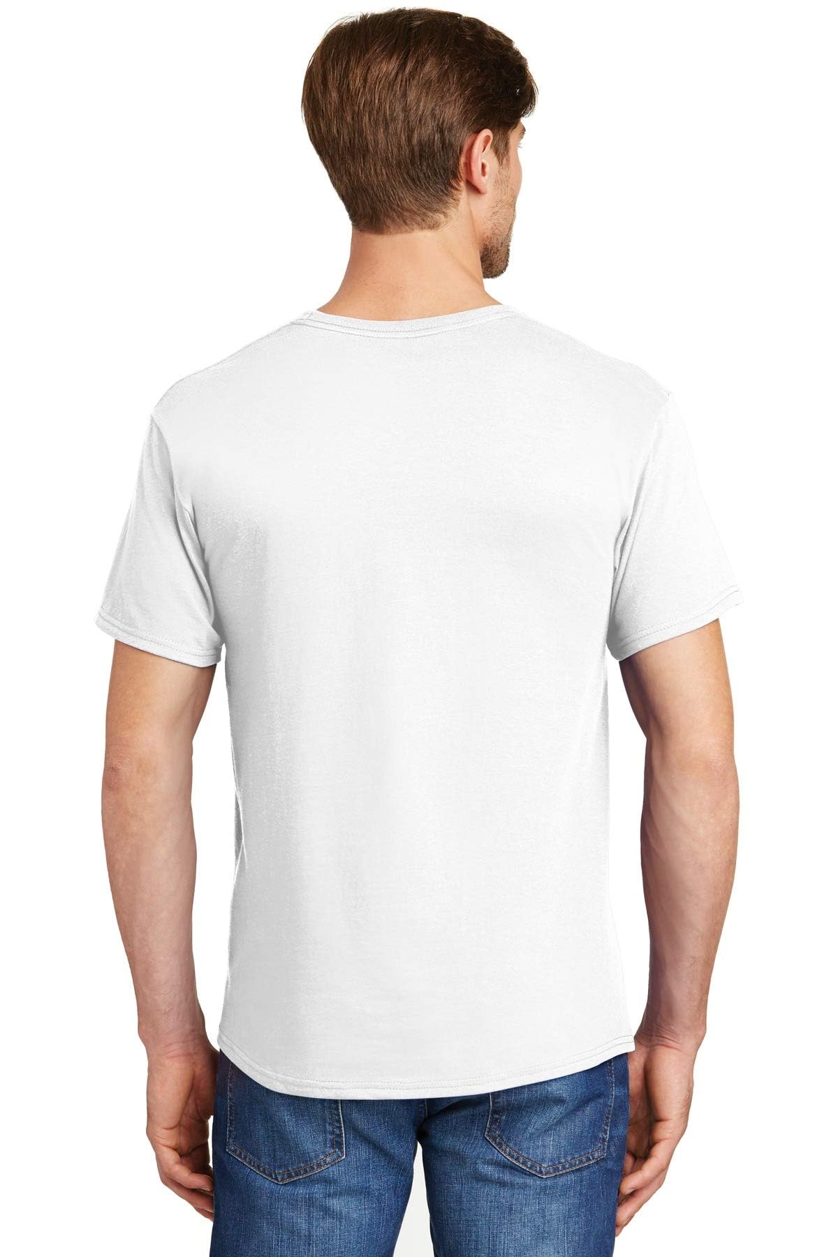 Hanes Ultimate Men's 5-Pack Tagless ComfortSoft Crewneck T-Shirt, White, Small