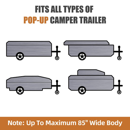 DikaSun Pop Up Camper Cover 14'-16', 7 Layers Waterproof Pop-up Tent Trailer Cover Anti-UV Folding Camper RV Cover for Motor Home