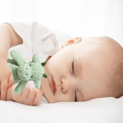 Doindute Baby Green Dragon Soft Stuffed Animal Security Blanket, Plush Dinosaur Character Lovey Blanket, Baby Shower/Nursery Gift, Newborn Infant Toddler Snuggle Blankie for Boys Girls, 14 Inches