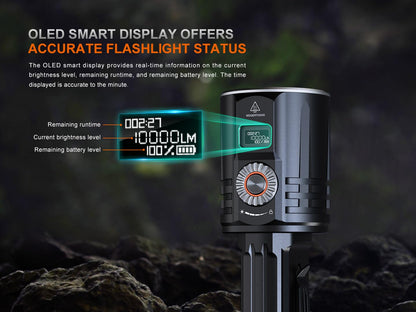 Fenix LR36R 10,000 Lumen Super Bright LED and LEP Flashlight with 1377 Yards Long Throw, USB-C Rechargeable and 2X Lumentac Organizers for Search and Rescue