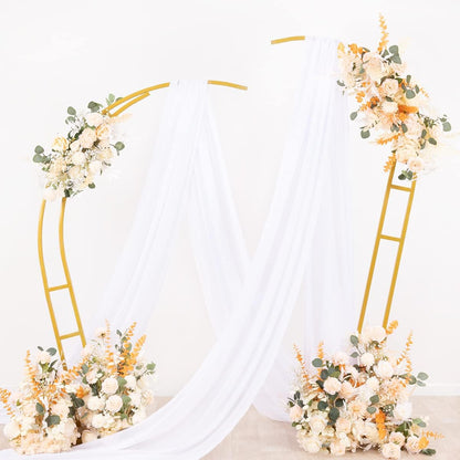 Socomi Wedding Arch Draping Fabric - 1 Panel 29" x 19Ft White Sheer Chiffon Curtain for Events