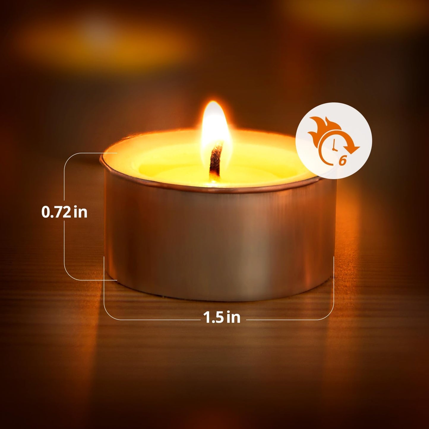 Ashlux Unscented Palm Tea Lights Candles 100 Pack Bulk, 4.5 Hours Long Burning White Tea Lights,Non-Paraffin, Smokeless, Mini Tealight Votive Candles for Wedding, Christmas Lights, Party, Christmas