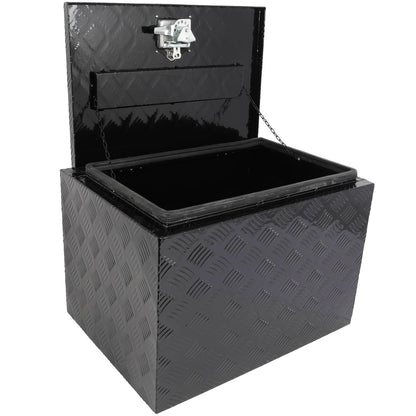SCITOO 24 Inch Aluminum Diamond Plate Truck Bed Tool Box,Heavy Duty Crossover Storage for Most Full Size Pickups,Lockable Weatherproof Chest,Fits 24" Truck Beds,Easy Access to Load and Unload