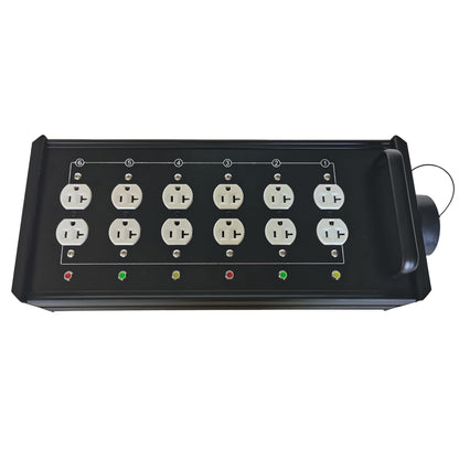 JUNMAN 6 Channel 19pin Socapex to 12 Edison Power Distro Distributor Box for Stage DJ Lighting Party Event Show