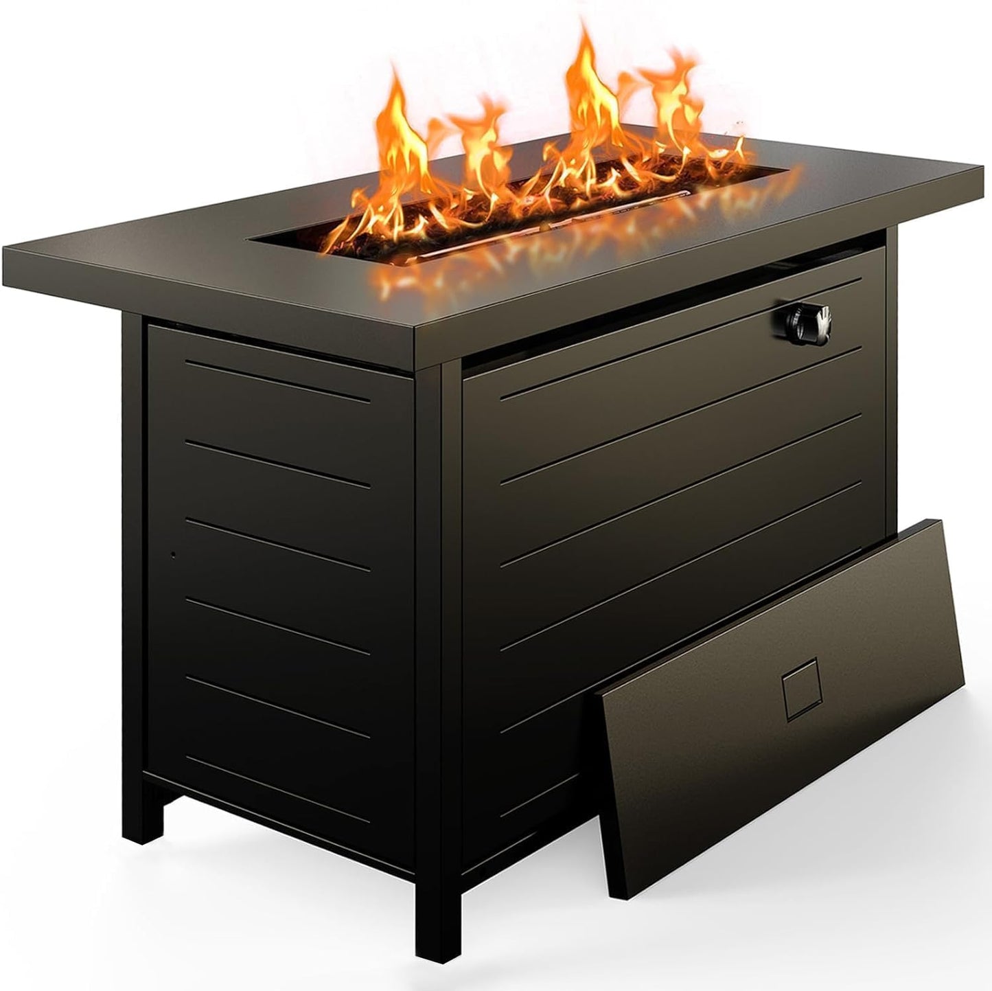Ciays 42-Inch Gas Fire Pit Table, 60,000 BTU Propane Fire Pit with Steel Lid & Lava Rock – 2 in 1 Fire Pit Table, CSA-Listed, Adds Warmth to Gatherings & Parties on Patio, Deck & Garden, Black