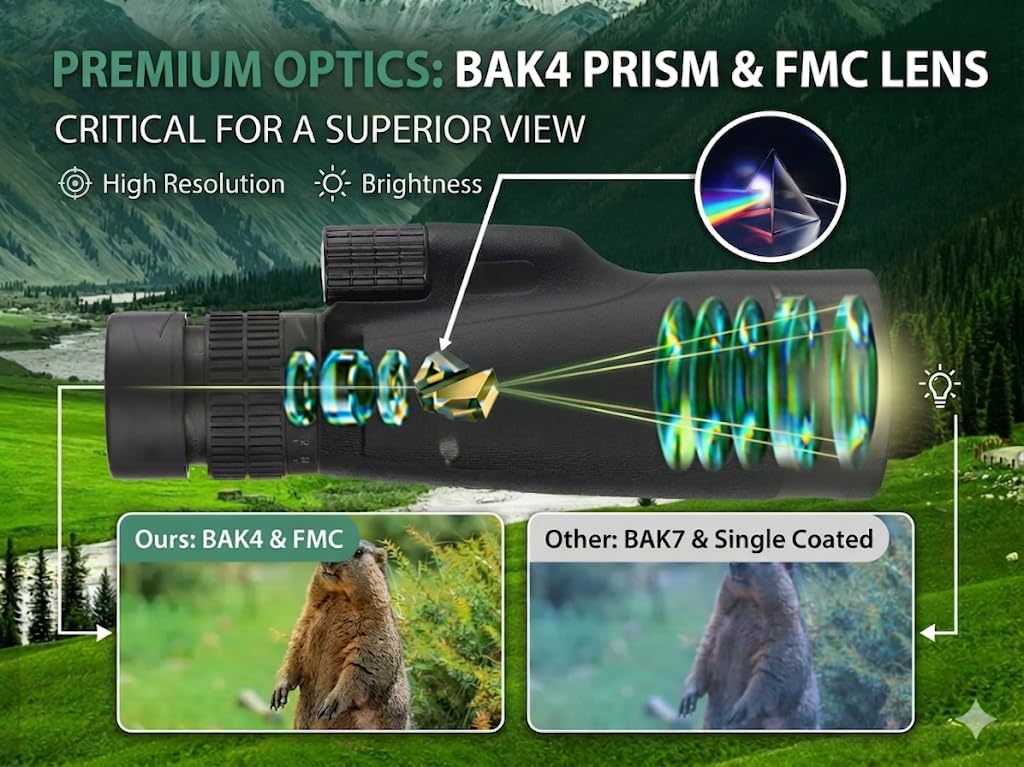Monocular-Telescope 80x100 High Powered Monoculars High Definition for Adults High Powered with Smartphone Adapter Telescope Bird Watching Travel Camping Hiking