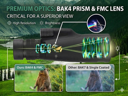 Monocular-Telescope 80x100 High Powered Monoculars High Definition for Adults High Powered with Smartphone Adapter Telescope Bird Watching Travel Camping Hiking