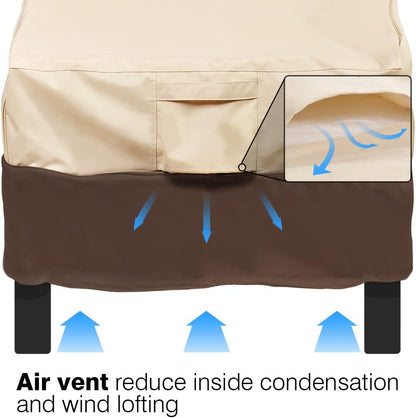 Vailge Patio Chair Covers - Heavy Duty Waterproof Lounge Deep Seat Covers | 2 Pack, Large, Beige & Brown