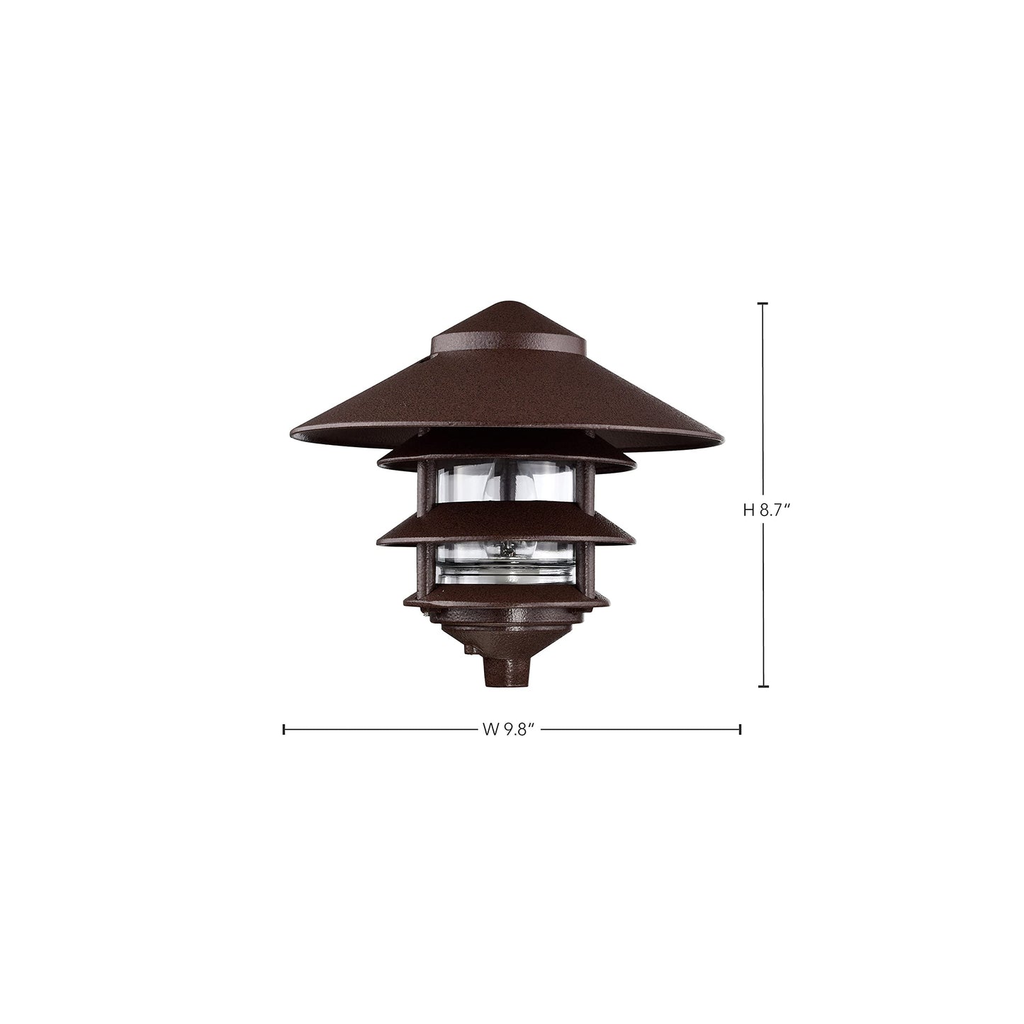 Nuvo SF76/637/04 Outdoor Pagoda Landscape Pathway Light, 3 Tier - Large Hood, Old Bronze (4 Pack)