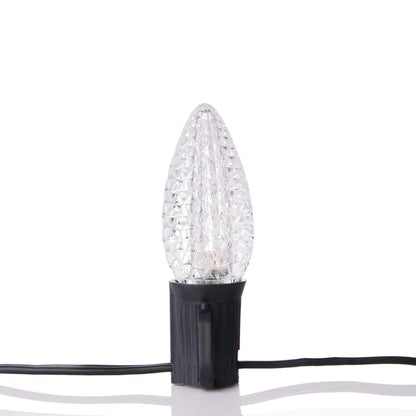 Minetom C9 LED Christmas Light Bulbs, Shatterproof, Cool White, E17 Base, 50 Pack
