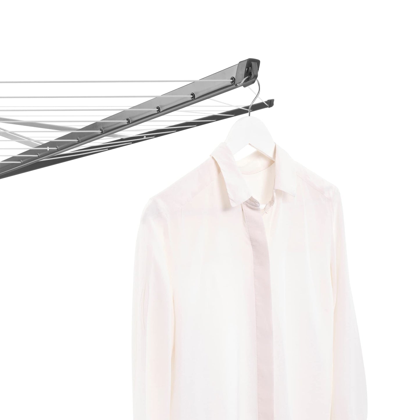 Brabantia Topspinner Outdoor 4 Arm Spinning Clothesline (164 ft/Ø 1.8") Rotating, Folding Clothes Drying Rack + Ground Spike (Anthracite)