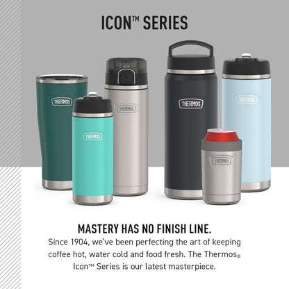 THERMOS Icon Series Insulated Water Bottle - 18 Ounce, Seafoam | Stainless Steel with Straw Lid