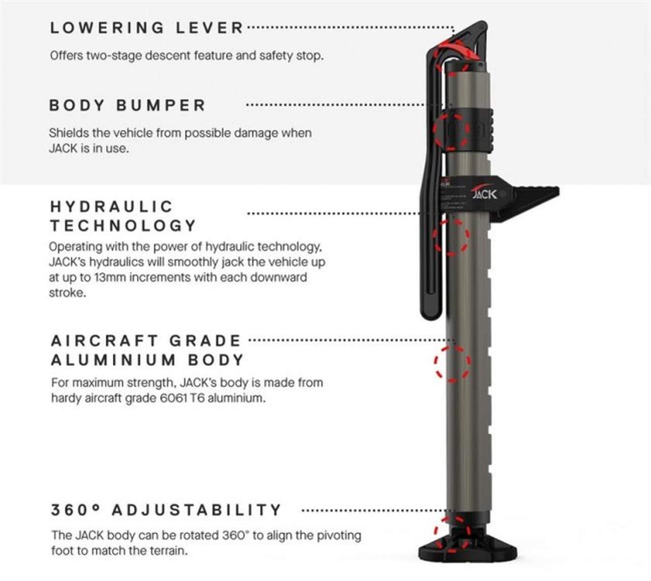 ARB Jack 1060001 48" Powerful Hydraulic Lift Recovery Jack, in a Low Profile, Ready for Heavy Lifting, Built Tough with Aircraft Grade 6061 T6 Aluminium