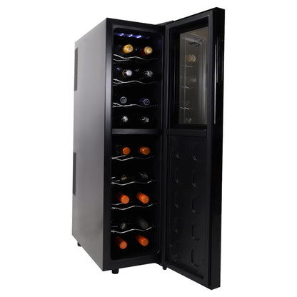 Koolatron Urban Series 18 Bottle Slim Dual Zone Wine Cooler, Thermoelectric Wine Fridge, Freestanding Wine Refrigerator for Home Bar, Kitchen, Apartment, Condo, Cottage