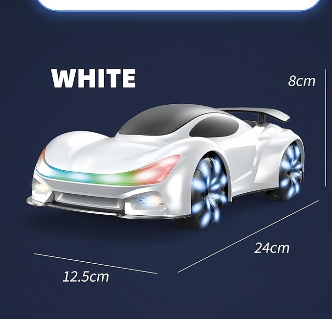 Remote Control CarGesture Sensing RC CarDrift RC Stunt Cars with Light Spray &amp Sound 2.4GHz Hobby RC Cars Toy for KidsDual Control 360° Rotate Birthday Gifts for Boys Girls 6+ (White)