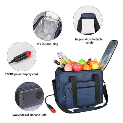 Electric Car Cooler for Vehicles, 26 QT Cooler, Folding and Portable Cool Bag for Cooling Pre-Cooled Food & Drinks, (Not Refrigerator, AC Adapter Not Include