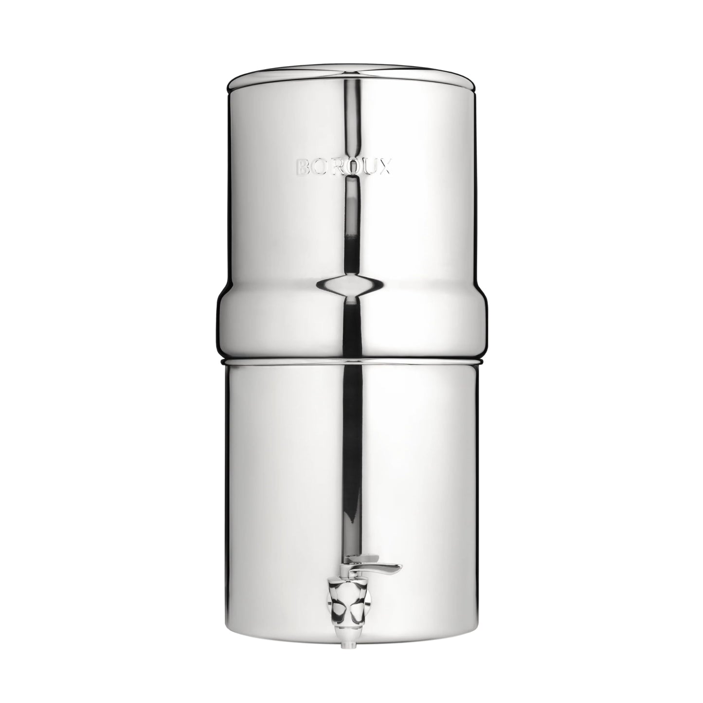 Boroux Compact Gravity-Fed Countertop Stainless Steel Water Filter System | 1.8 Gallons with 2 Authentic Black Foundation Filters