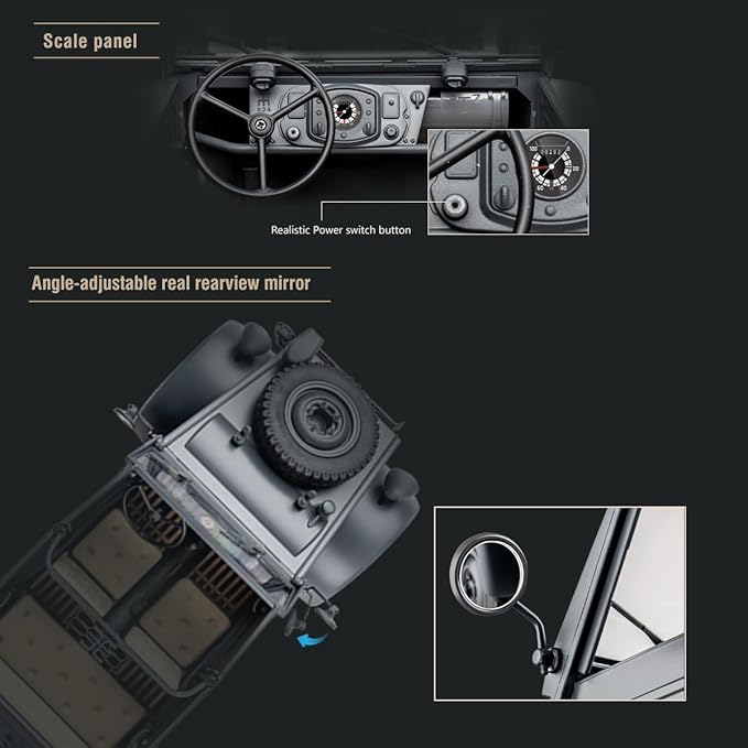 FCXㅤ ROCHOBBY 1/12 TYPE82 RC Crawler Remote Control RC Rock Crawler with 2 Speed Switch 4WD/RWD Switch for Adult