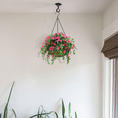 Nature Crafted 2 Pack 10 inch Metal Hanging Baskets for Plants, Round Metal Wire Hanging Basket Planter with Coco Fiber Liners Chain for Garden Home Porch Patio, Flower Border