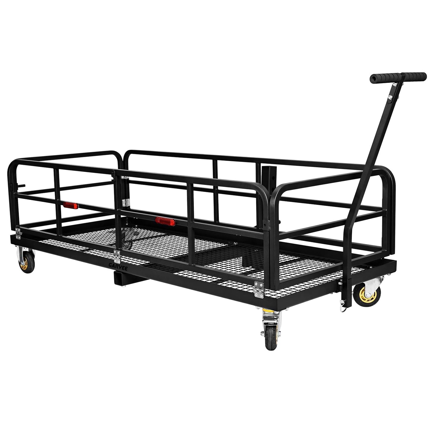 Garvee Foldable Hitch Mount Cargo Carrier with Wheels & Handle, 750 Lbs Heavy Duty Steel Hitch Racks for 2'' Receiver, Folding Luggage Racks for Trailers, RVs, SUVs, Rust-Resistant