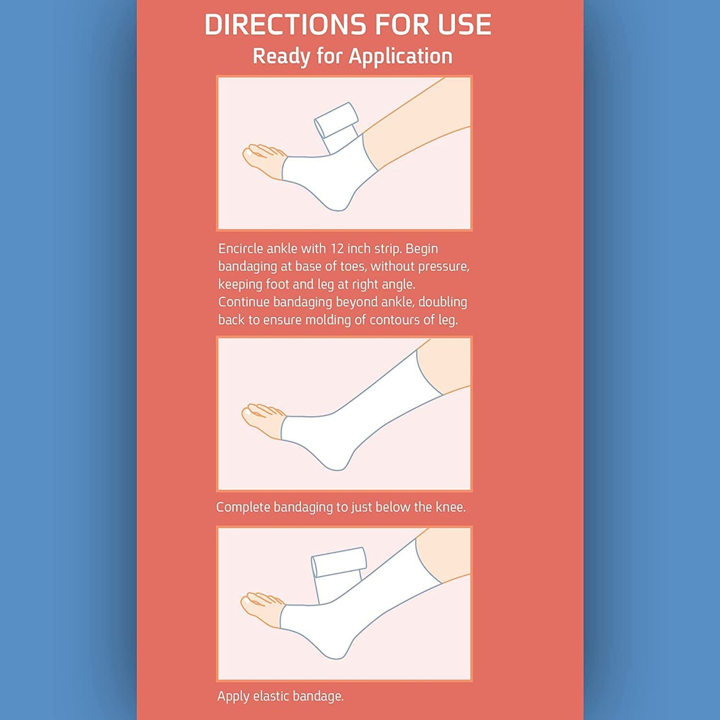 Sion Biotext Flexible Unna Boot Fabric Bandages with Zinc and Calamine, First Aid Kit Emergency Supplies, Ankle Brace Compression Bandage Wrap, Wound Care Supplies, 4 Inches X 30 Feet
