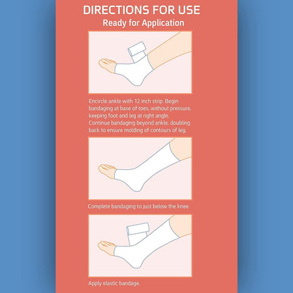 Sion Biotext Flexible Unna Boot Fabric Bandages with Zinc and Calamine, First Aid Kit Emergency Supplies, Ankle Brace Compression Bandage Wrap, Wound Care Supplies, 4 Inches X 30 Feet