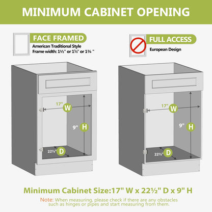 ROOMTEC Pull Out Cabinet Organizer, Slide Out Wood Drawer Shelf, Pull Out Drawers for Cabinets, 8" High Beveled Pull Out Organizers for Kitchen Pantry, 16½" W×21" D