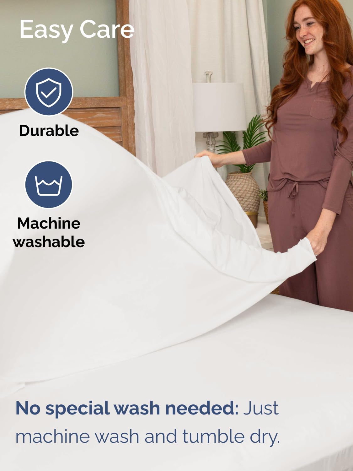 Skiennix Extra Deep Cal King Sheet Set | 6-Piece Breathable Cooling Bedding - Soft, Wrinkle-Free, Antique White