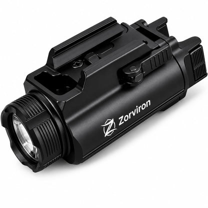 Zorviron GM35 Tactical Flashlight, USB-C Rechargeable,1350 Lumen Rail Mounted Light, FL1 198m Throw, Ambidextrous Dual Switch, Lockout Mode, Fits Glock 17/19/22/23 GL & 1913 Picatinny, IP65