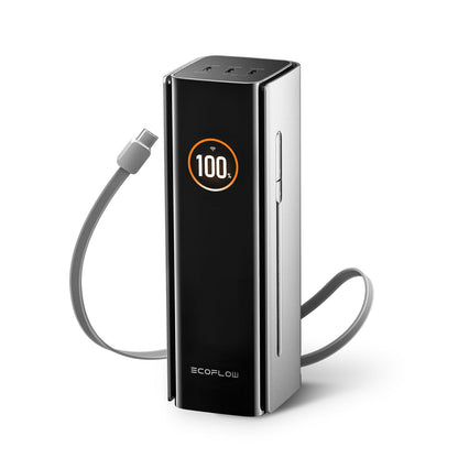 EF ECOFLOW Rapid Pro Power Bank, 4-Port with 300W Max Output, Portable Charger with 140W Built-in Cable, TSA-Approved, Smart APP, 3950x7mAh, for MacBook Pro/Air, iPhone 17/16 Series, Laptops, and More