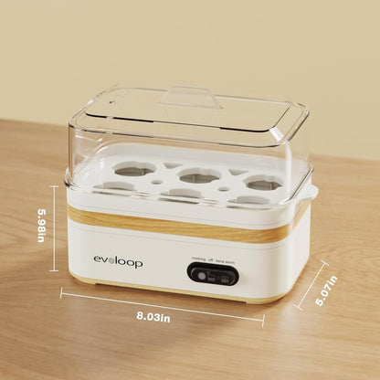 Rapid Egg Cooker - Electric 6-Egg Capacity for Soft, Medium, Hard Boiled & Omelets | Auto Shut-Off, BPA-Free - White