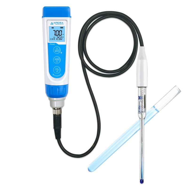 Apera Instruments, LLC-AI312 Apera Instruments Premium Series PH60F Flat pH Pocket Tester Kit for Surface pH Test e.g. Skin, Textiles, Paper, etc, ±0.01 pH Accuracy