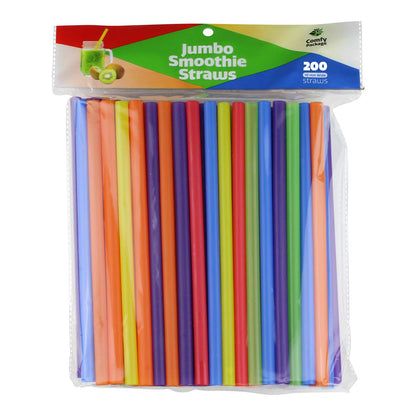 Comfy Package Jumbo Smoothie Boba Straws [200 Pack] Assorted Colors