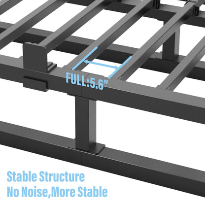 Bilily 14 Inch Full Bed Frame with Sturdy Steel Slat Support,Heavy Duty Metal Platform Full Size Mattress Foundation,No Box Spring Needed,Easy Assembly,Noise Free,Black